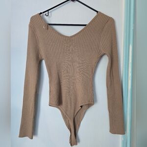 Love Tree Ribbed Long Sleeve Bodysuit size M